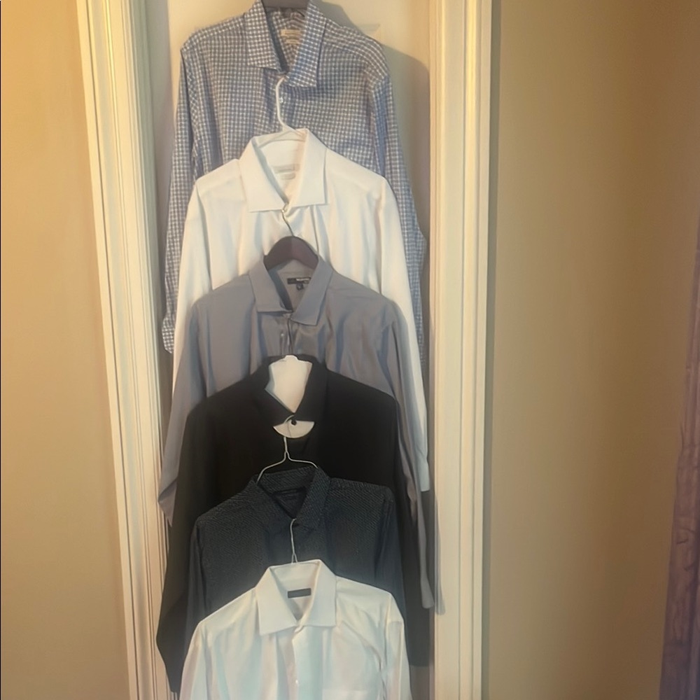 Canali White and Gray Dress Shirts Elegant Business Wear and 5 other top brand